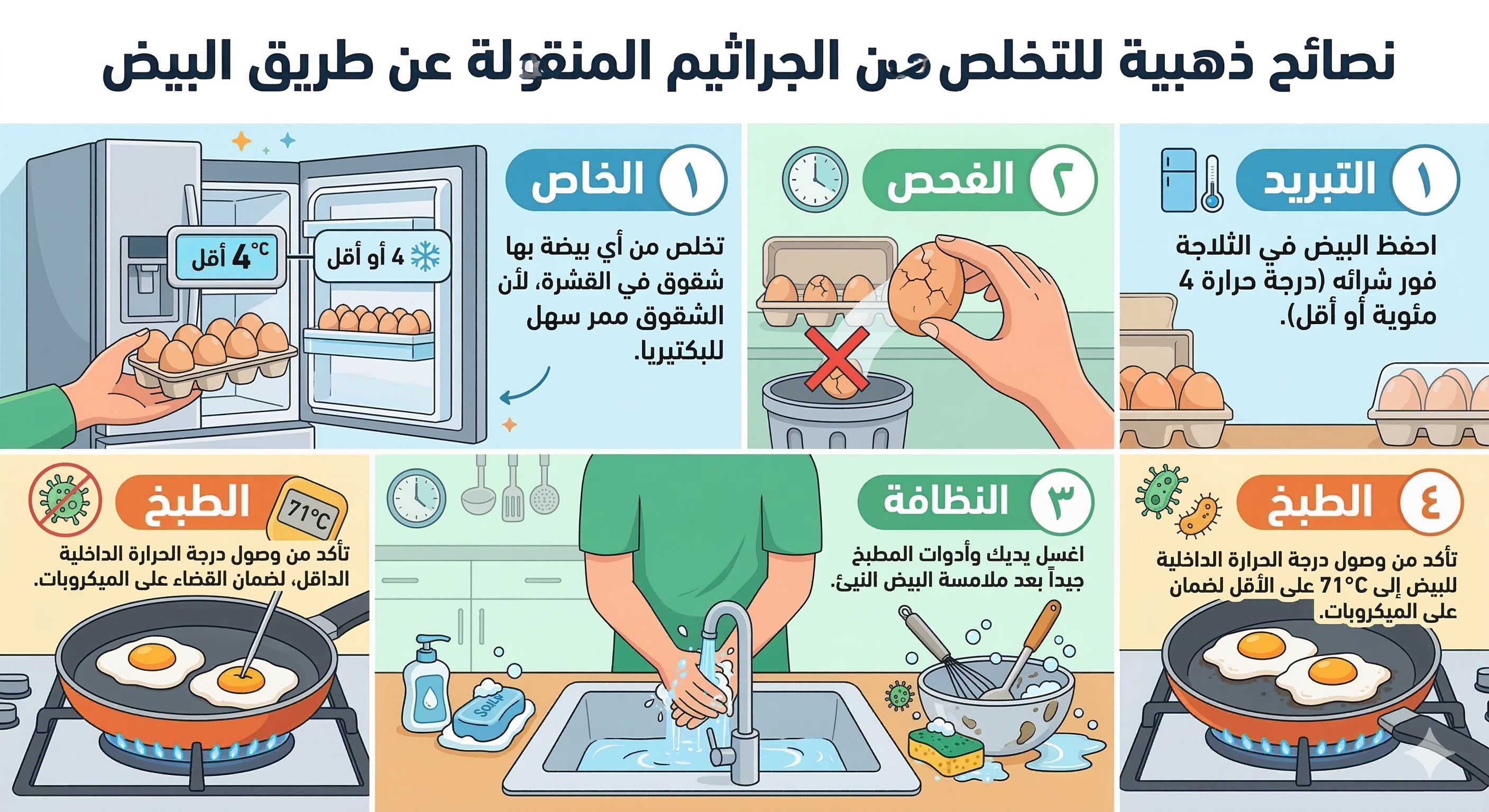 امراض وبكتيريا ينقلها البيض 1