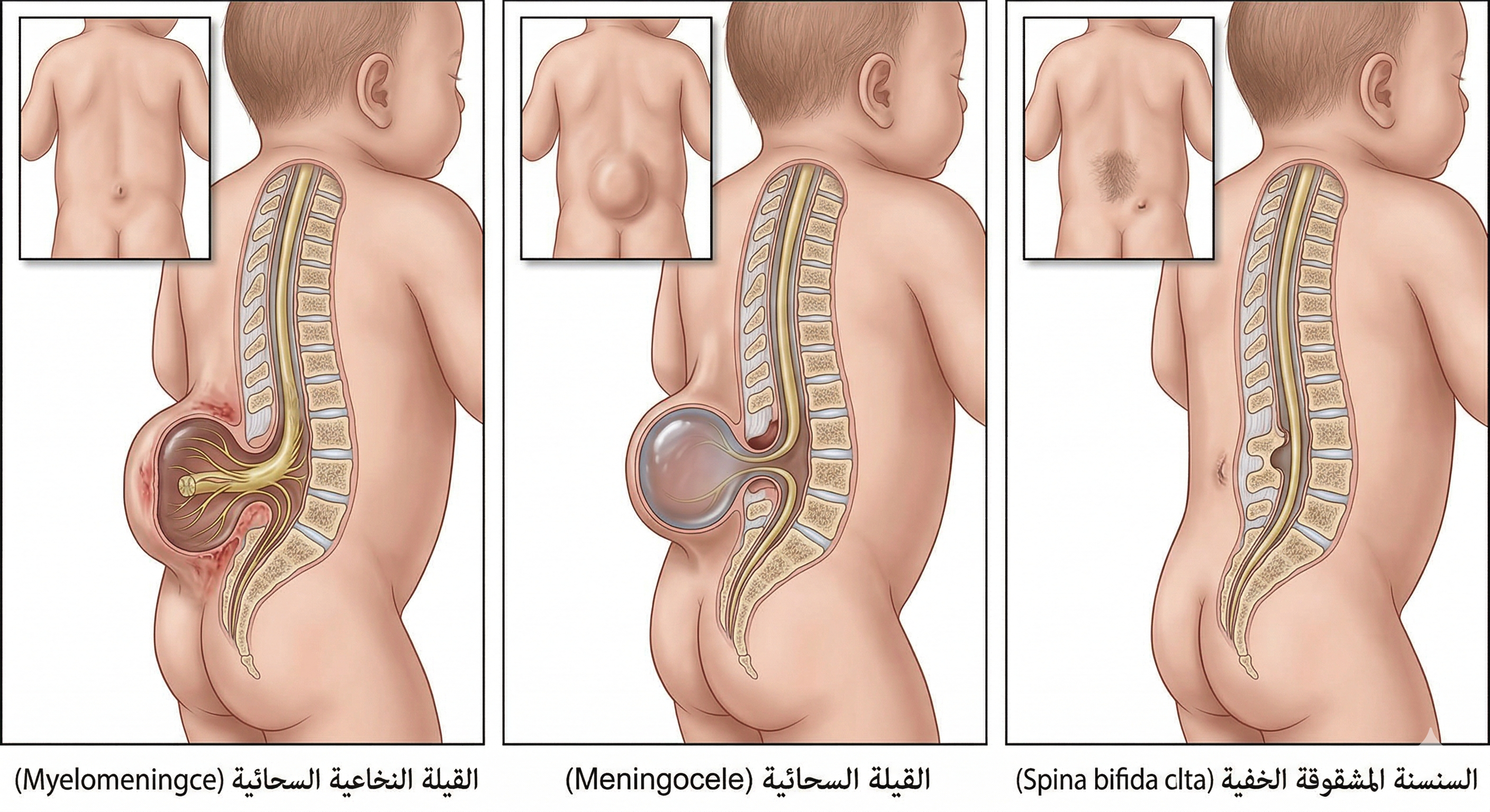 فتحة الظهر عند الأطفال: 3 أنواع 1