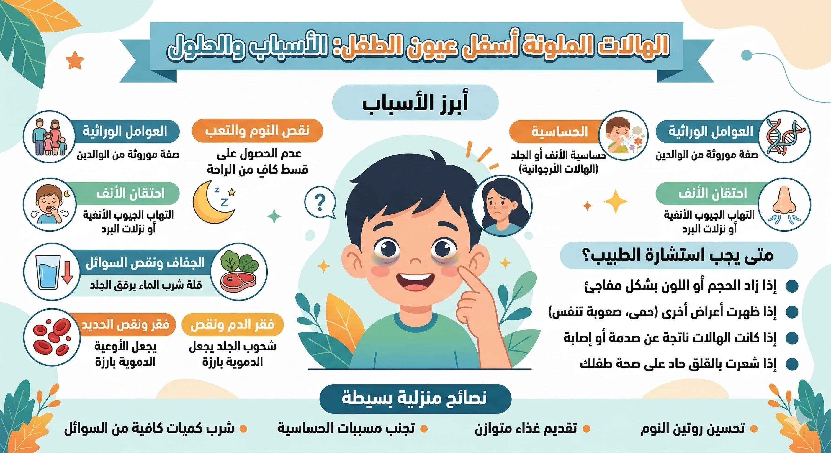 ظهور لون أحمر بنفسجي تحت عيون الطفلة 2